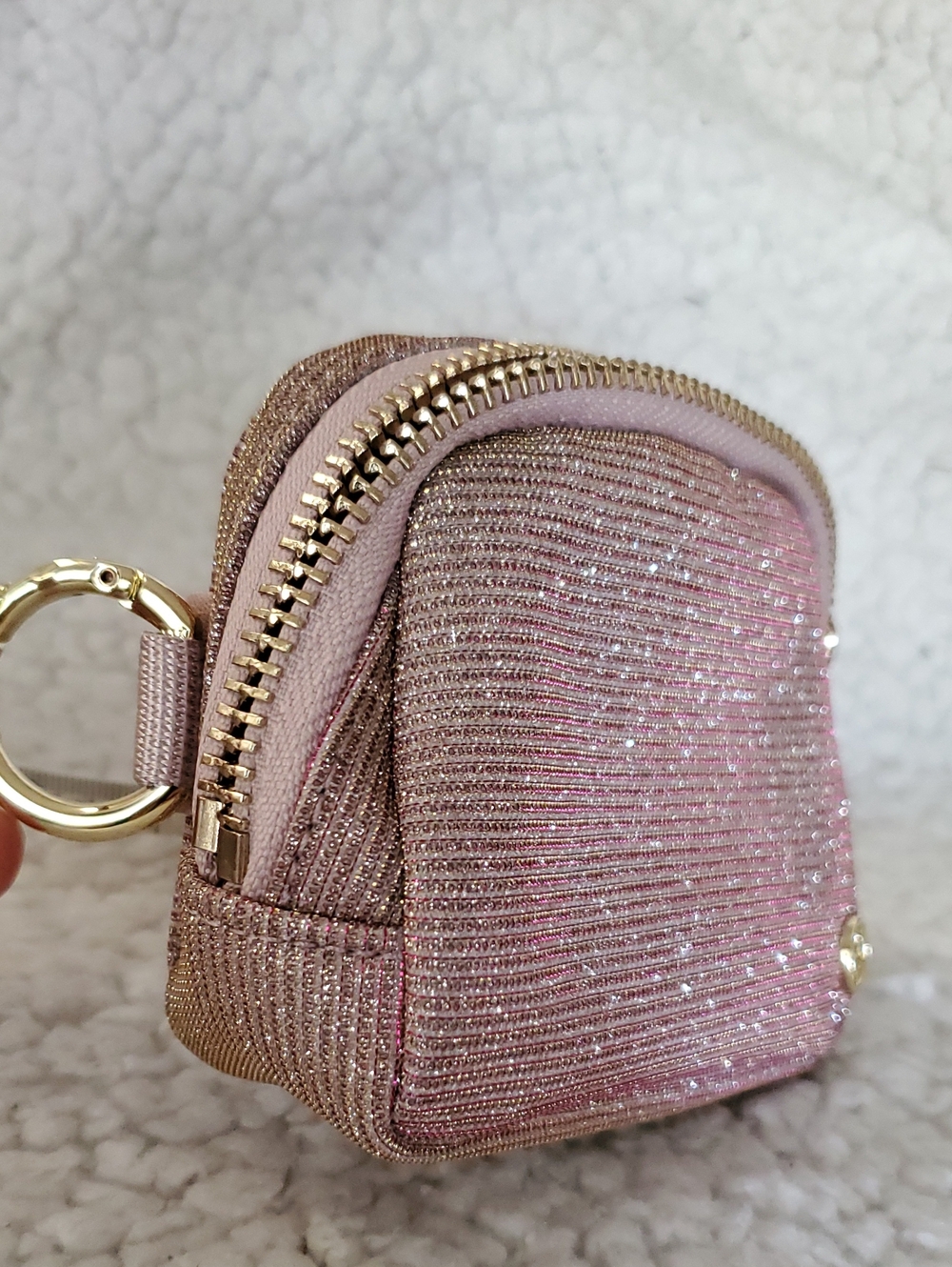 Sparkle Pink Mini Keychain Pouch